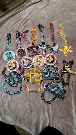 Fan art necklaces and spinner necklaces. Several to chose from