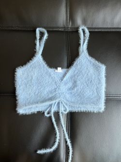 blue fuzzy garage tank