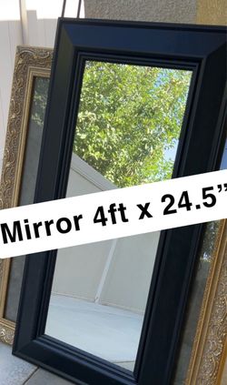 Black Framed Wall Mirror 4ft x 24.5"