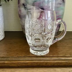 Exquisite Vintage Cut Crystal Mug/Stein Bohemian Czech, Excellent Condition