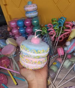 Double Stacked Pastel Macarons Christmas Tree Ornaments