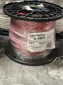 6 Red Stranded CU THHN Wire 500 ft