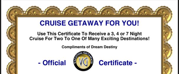 Up To 7 Days Cruise Trip Voucher For 2 Adults