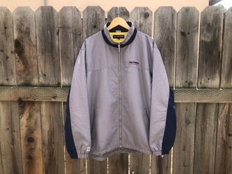 Vintage Tommy Hilfiger Athletics Windbreaker Jacket Size Large Grey