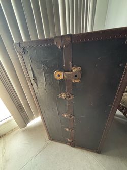Antique Steamer Trunk with Brass Hardware