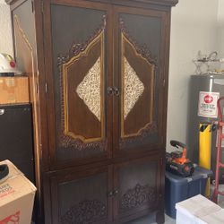 Carved Wood Armoire