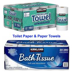 Costco Size Packages Of Paper Towel Towels, Toilet Paper Kirkland Signature Brand