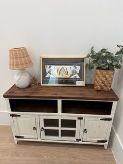 Rustic Farmhouse TV Console Cabinet