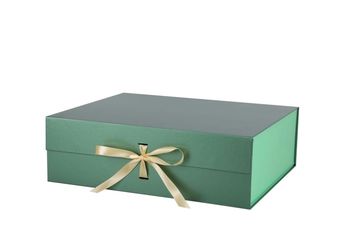 Green Magnetic Gift Box with Ribbon