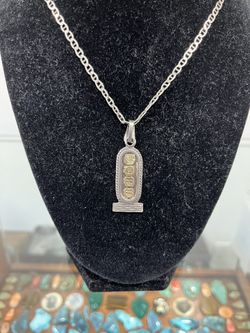 Sterling Silver Oro Maya Pendant with 16” Sterling Silver Mariner Chain 