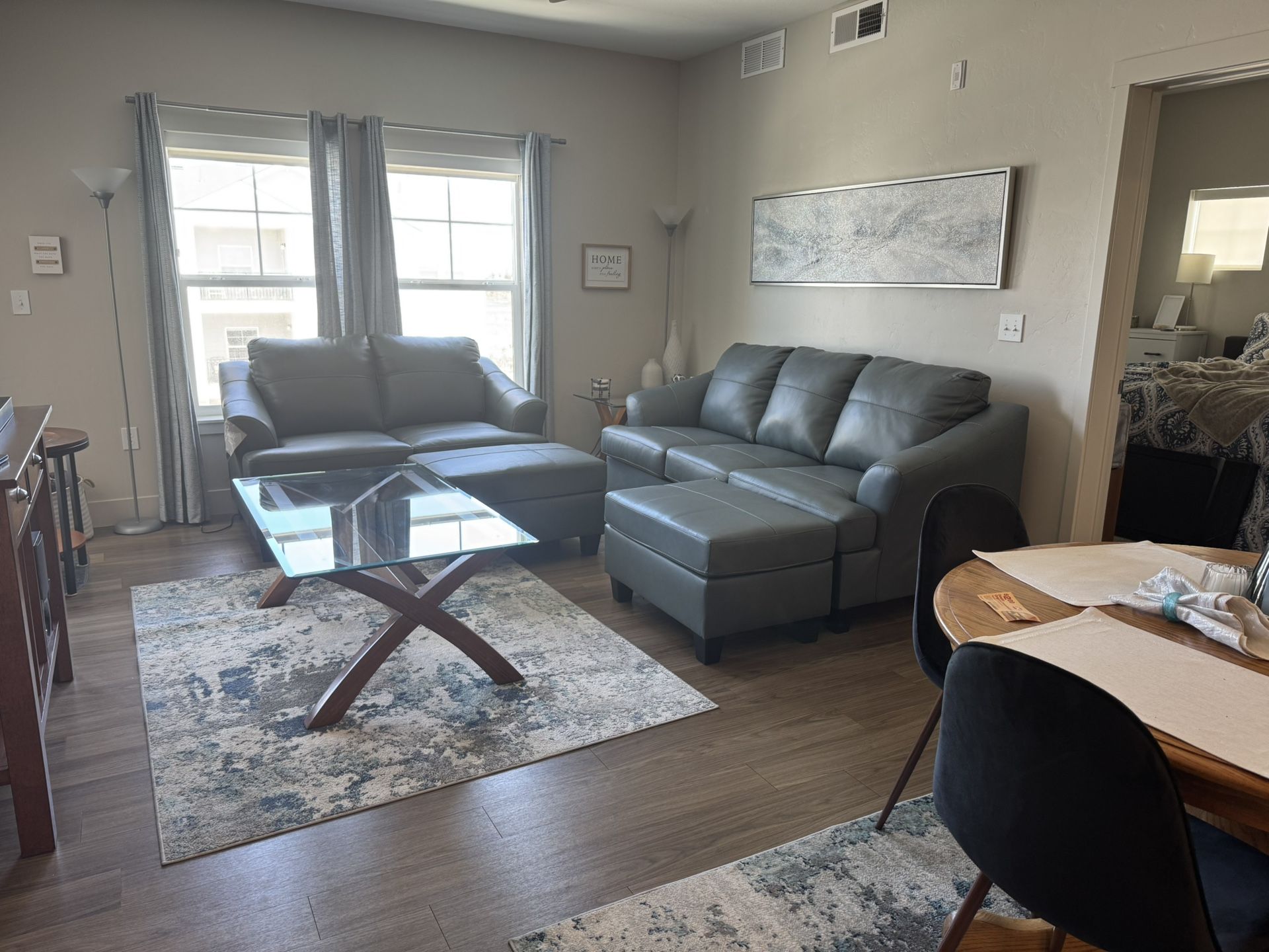 Wood & Glass Coffee And End Table Set $125 OBO
