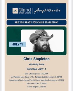 Chris Stapleton tickets July 11th Chula Vista