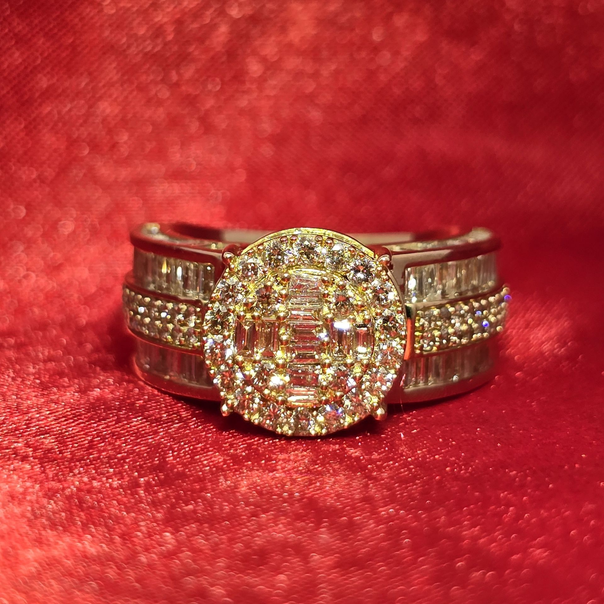 10k Yellow Gold Diamond Cluster Halo Setting Ring 3.75 ctw