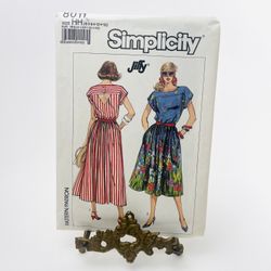 Vintage Simplicity 8011 Sewing Pattern Misses Dress Size 6 8 10 12 Uncut 1987