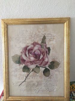 Rose Picture in Gold Frame