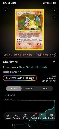Base set charizard NM
