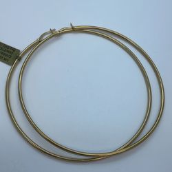10k Gold Hoop Earrings . New. XL.