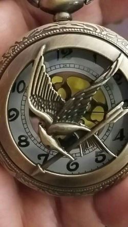 Mocking Jay pocket watch necklace