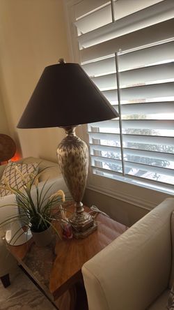 Tall Table Lamp with Black Shade