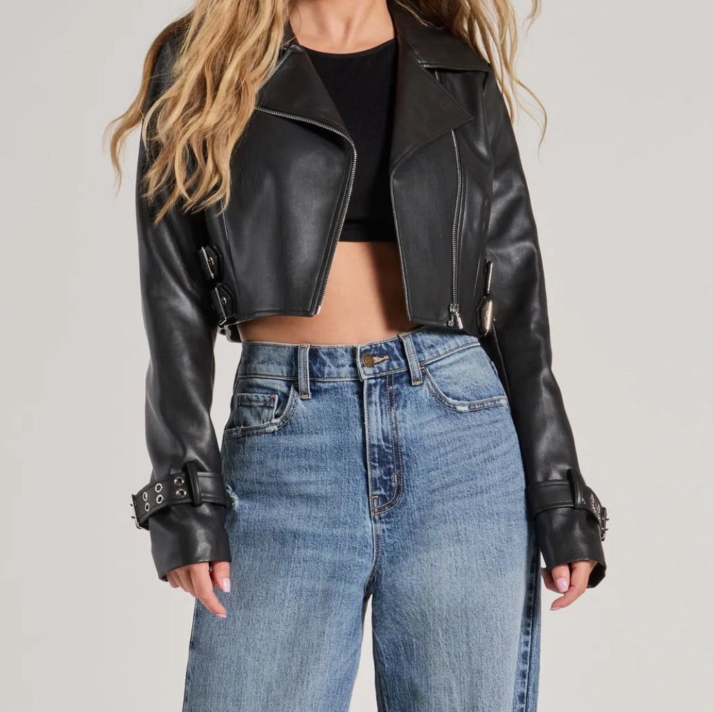 Cropped Leather Jacket