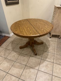 Wood Table With Extension Leaf