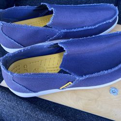 Mens Crocs Navy Blue Canvas Slip On’s Size 13