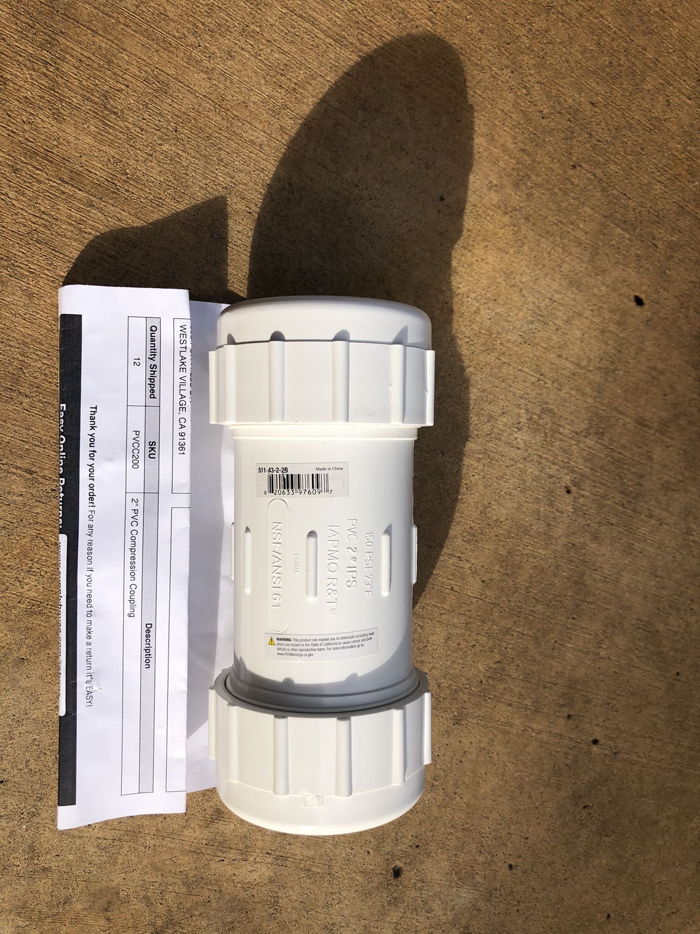 2” PVC Compression Coupling