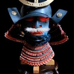Green Japanese Samurai Kabuto Helmet With Menpo Mask 