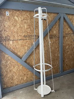 IKEA White Coat And Hat Rack With Hooks And Clips