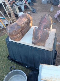 Cast iron lions