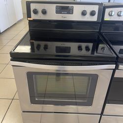 WHIRLPOOL GLASS TOP STOVE STAINLESS STEEL 