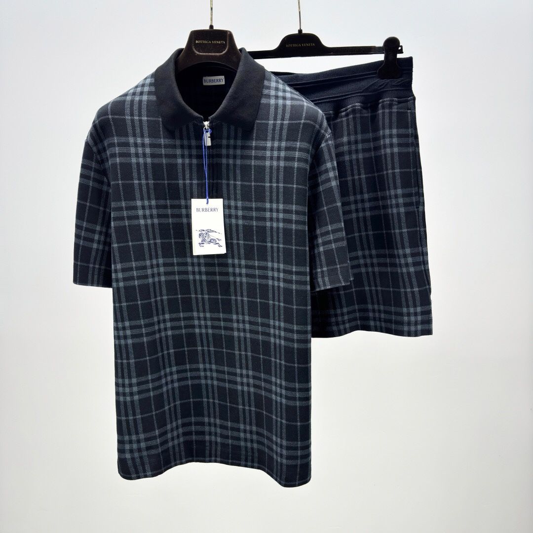 Burberry Men's Plaid Quarter-Zip Polo set
