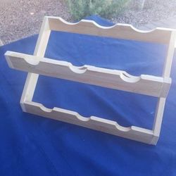 Collapsible Wooden 6 Bottle Wine Rack 14" W x 7 1/2" H