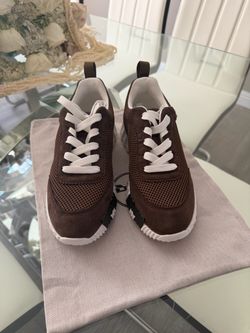 Brown mesh women sneakers 7.5