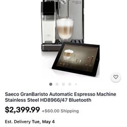 Saeco GranBaristo avanti Automatic Machine Stainless Steel Bluetooth