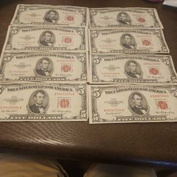 14 Red SEAL 1953 $5 BILLS Taking Offers