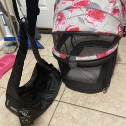 Dog Carseat Carrier And Bag Carrier Everything For 50.00 need gone today