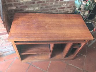 Solid Wood Computer Desk with Shelves
