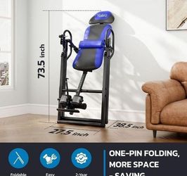 YOLEO Inversion Table for Back Pain 2026 Foldable Inversion Table w/ Removable Lumbar Pad
