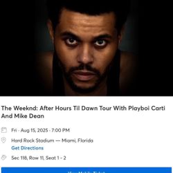 The Weeknd (8-15) Concert Tickets