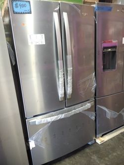 New scratch and dent Whirlpool french doors fridge