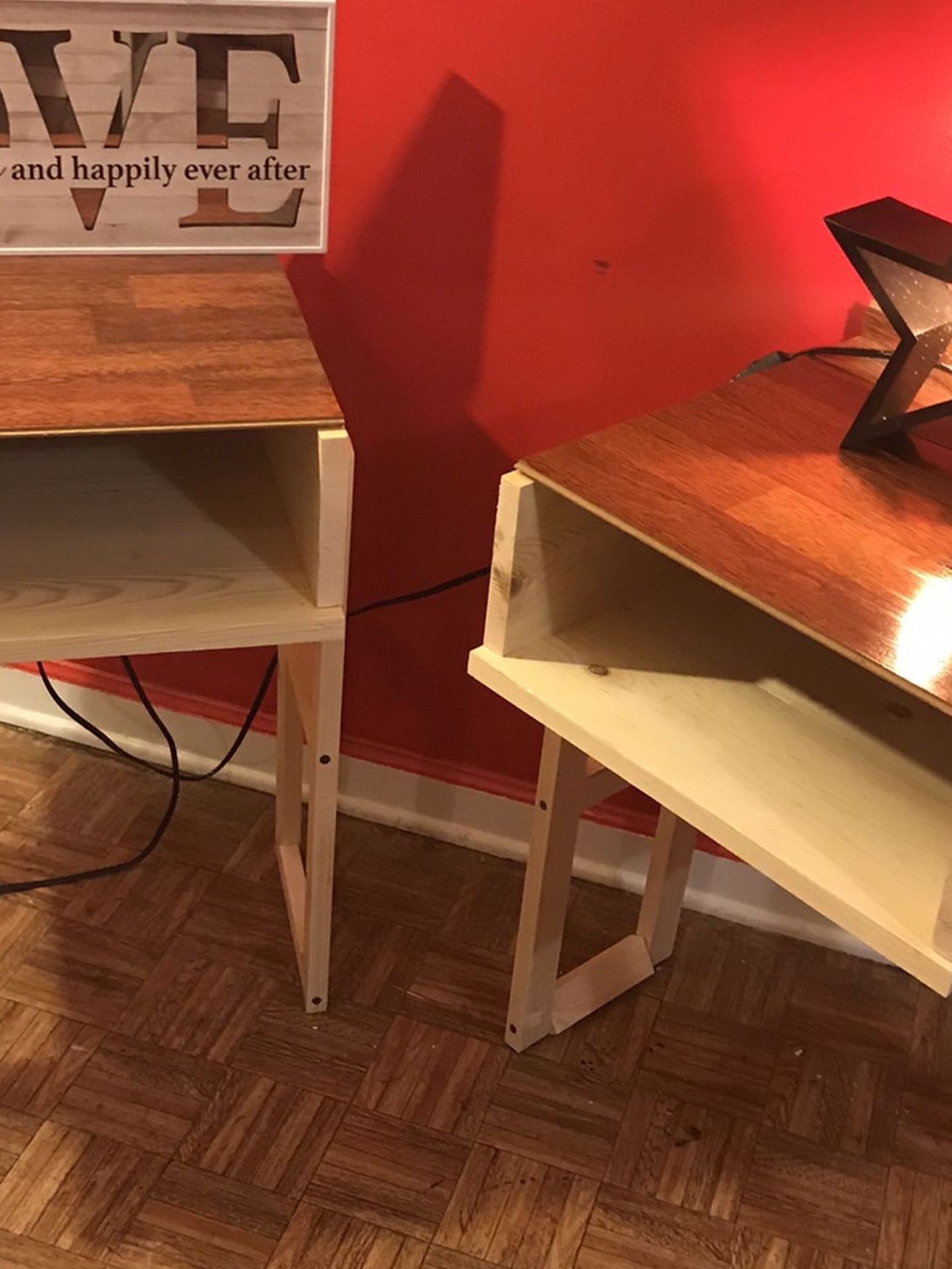 Bedside /End Table Set With Storage Compartment