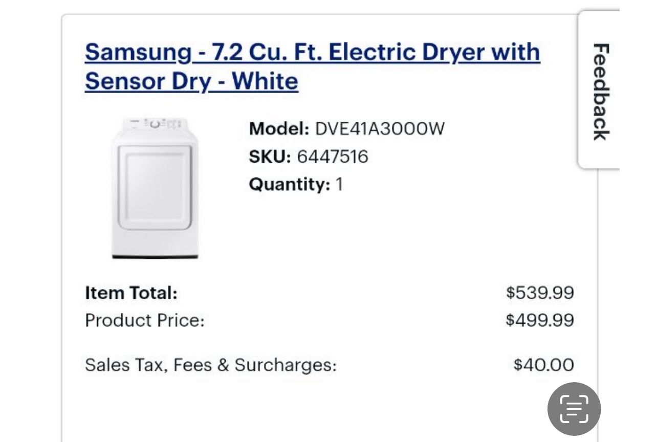 Samsung washer and dryer Set