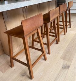 Set of 4 wooden barstools