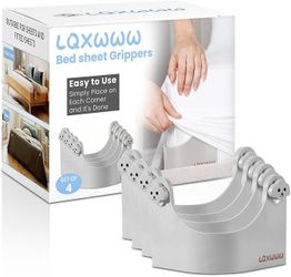 BRAND NEW Adjustable Hold Bed Sheet Holder 360 Degree, Fits All Mattress Sheets Sizes No Sheet Straps Clips