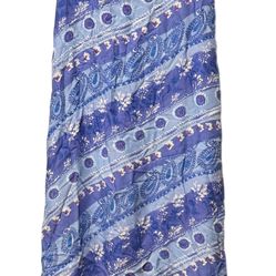 Jane Ashley (A) Sleeveless Maxi Dress XL Blue Purple Paisley Floral 90s Vtg EUC