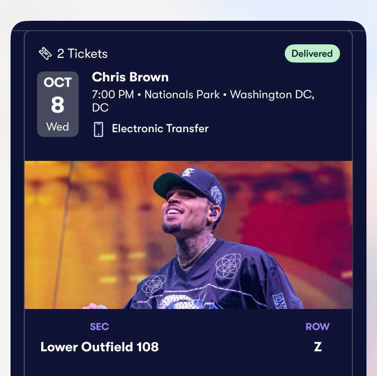 Chris Brown Tickets 10/8 Wednesday @7pm