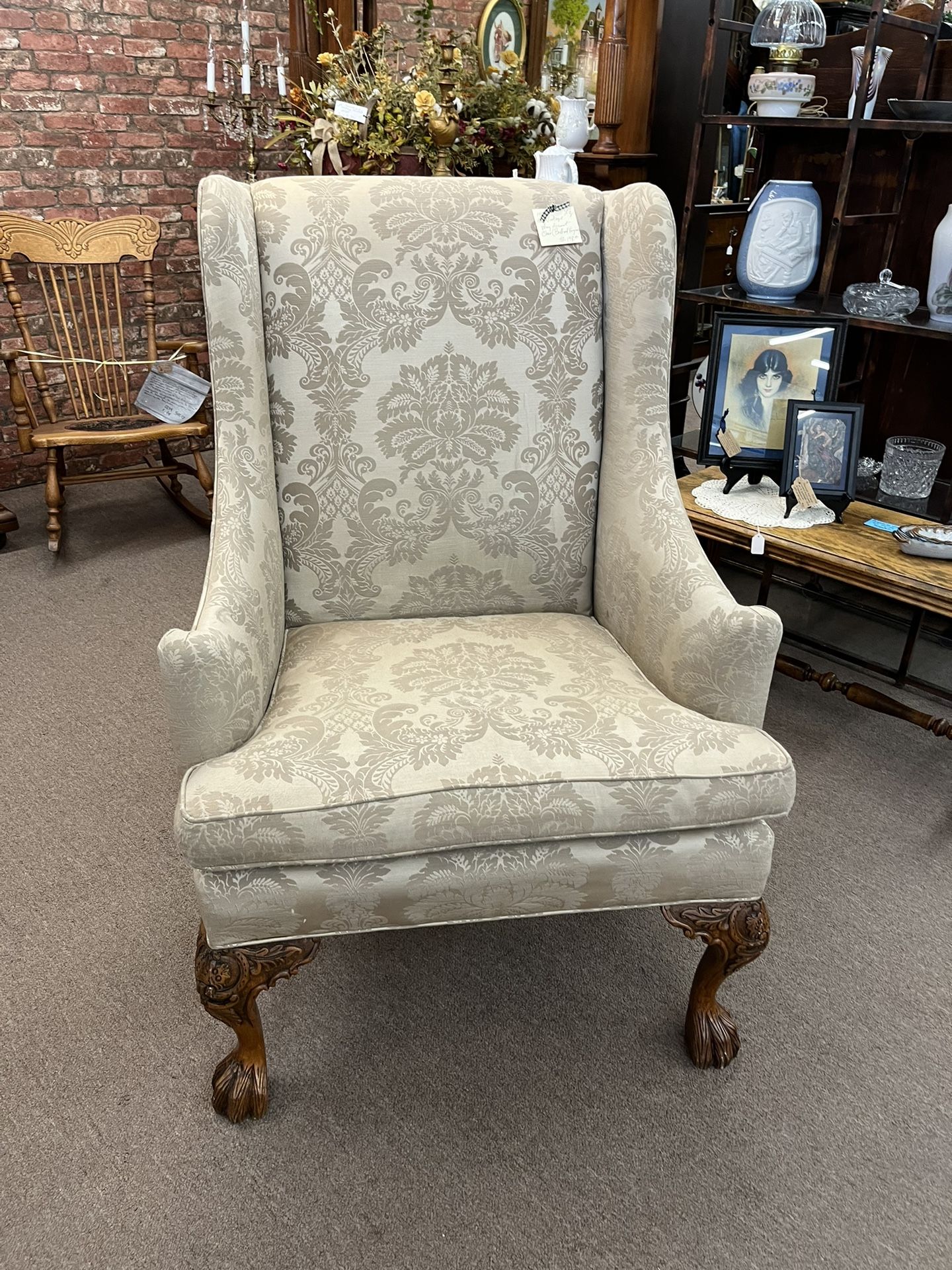 Vintage Wing Back Accent Chair