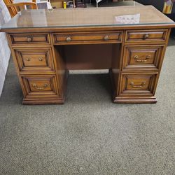 Antique Small Oak Wood Desk