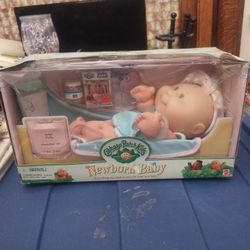 Brand New Newborn Baby Cabbage Patch Doll Ariel Polly October 14th 7 Lb 3 Oz Comes With A Jar Of Food Baby Cereal Keys A Bottle